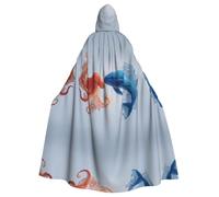 WHJDPP Undersea animals fighting Picture Adult Hooded Cloak is a super large, comfortable, and durable Halloween hooded poncho