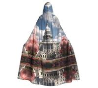 WHJDPP United States Capitol Prints Halloween Adult Hooded Cloak for Costume Parties and Theme Events