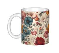 WHJDPP Very beautiful flowers Picture mug ceramic Mugs for cappuccino, latte, cereal, yogurt, milk, hot or cold drinks Micro-wave oven