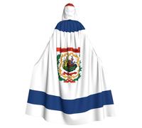 WHJDPP West Virginia Flag Prints Halloween Adult Hooded Cloak for Costume Parties and Theme Events