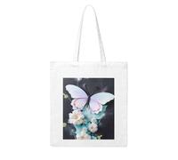 WHJDPP White Butterfly Picture Woman Canvas Tote Bag Strong and durable for traveling, shopping, Daily One Size