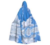 WHJDPP White Clouds In The Sky Prints Halloween Adult Hooded Cloak for Costume Parties and Theme Events