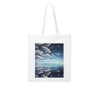 WHJDPP White clouds over the sea Printing Woman Canvas Tote Bag Strong and durable for traveling, shopping, Daily One Size