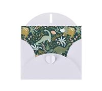WHJDPP White Greeting Card Cute Dinosaur Printing 4x6in for Christmas, children's birthdays, Valentine's Day, wedding anniversaries, and party invitations