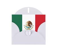 WHJDPP White Greeting Card Flag of Mexico Printing 4x6in for Christmas, children's birthdays, Valentine's Day, wedding anniversaries, and party invitations