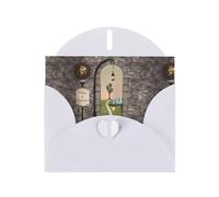 WHJDPP White Greeting Card Floor Landscape Mushroom Lantern Printing 4x6in for Christmas, children's birthdays, Valentine's Day, wedding anniversaries, and party invitations