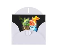 WHJDPP White Greeting Card Four Elements Printing 4x6in for Christmas, children's birthdays, Valentine's Day, wedding anniversaries, and party invitations