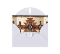 WHJDPP White Greeting Card Native American Patterns Printing 4x6in for Christmas, children's birthdays, Valentine's Day, wedding anniversaries, and party invitations