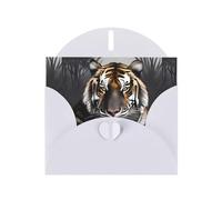 WHJDPP White Greeting Card Tiger at rest Printing 4x6in for Christmas, children's birthdays, Valentine's Day, wedding anniversaries, and party invitations