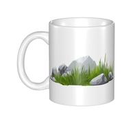 WHJDPP Wild grass on the rocks Picture mug ceramic Mugs for cappuccino, latte, cereal, yogurt, milk, hot or cold drinks Micro-wave oven