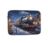 WHJDPP Winter Christmas Snow Night Railway Train Prints Shockproof Portable Laptop Sleeve Bag 12 inch for Men and Women Business Travel, Office Daily Use