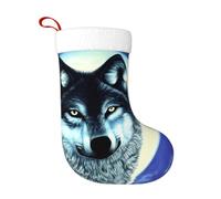 WHJDPP wolf under moon Prints Christmas Stockings | Plush Holiday Throw Covers for Fireplace & Tree, Festive Home Decor Gift Filling