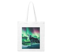 WHJDPP Wolves Howl in the Northern Lights Picture Woman Canvas Tote Bag Strong and durable for traveling, shopping, Daily One Size