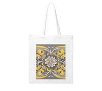 WHJDPP Yellow gray flower Printing Woman Canvas Tote Bag Strong and durable for traveling, shopping, Daily One Size