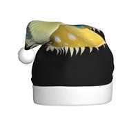 WHJDPP Yellow spiny pufferfish Prints Christmas Hat for Adult Soft, Lightweight, and Fluffy Design for Men and Women