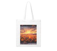 WHJDPP Yellow sunflowers at sunset Picture Woman Canvas Tote Bag Strong and durable for traveling, shopping, Daily One Size