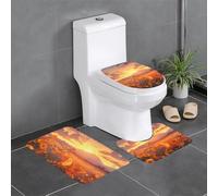 WHJDPP Yellow Sunflowers at Sunset Printing Bathroom Anti Slip Quick Drying Three Piece Set, Slip Quick Drying Durable Shower Bath mat
