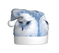 WHJHBD arctic owl Printed Men's and women's plush Christmas hats, adult New Year's holiday party caps