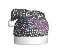 WHJHBD Glitter Sequin Spot Printed Men's and women's plush Christmas hats, adult New Year's holiday party caps