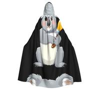 WHJHBD Koala who loves drawing Printing Halloween Adult Hooded Cape Cloak with Bow Tie for Costume Parties, Cosplay