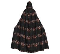 WHJHBD Leonardo_Vision_XL_Turkey_with_wings_spread_3 Printing Halloween Adult Hooded Cape Cloak with Bow Tie for Costume Parties, Cosplay