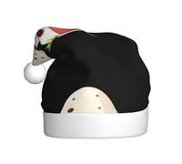 WHJHBD Little Monster's Mushroom House Printed Men's and women's plush Christmas hats, adult New Year's holiday party caps