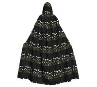 WHJHBD Little mouse looking up at daisies Printing Halloween Adult Hooded Cape Cloak with Bow Tie for Costume Parties, Cosplay