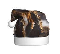 WHJHBD Lone Hyena Printed Men's and women's plush Christmas hats, adult New Year's holiday party caps