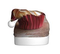 WHJHBD Pomegranate Cupcakes Printed Men's and women's plush Christmas hats, adult New Year's holiday party caps