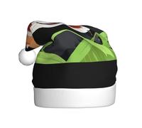 WHJHBD Red panda surrounded by bamboo leaves Printed Men's and women's plush Christmas hats, adult New Year's holiday party caps