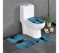 WHJSHOP 3-Piece Bathroom Rugs Set 24x16in shadow deer Printing Anti-Slip Floor Mats with Contour, Oval & Rectangular Shapes for Home, Kitchen & Restrooms