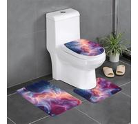 WHJSHOP 3-Piece Bathroom Rugs Set 24x16in The flow of colorful light Printing Anti-Slip Floor Mats with Contour, Oval & Rectangular Shapes for Home, Kitchen & Restrooms