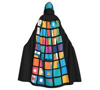 WHJSHOP A collection of irregular shapes Pattern Halloween Adult Hooded Cloak No Zipper, Comfortable & Durable for Role-Playing