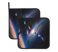 WHJSHOP A Fascinating Universe Prints Square Insulated Pot Holder Set of 2 8x8 in Thick and Durable, Anti-scalding and Heat-Insulating