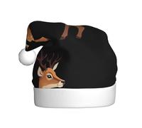 WHJSHOP A fawn was wounded by thorns Printed Christmas Hat for Adult Making It a Fun and Durable Gift for Men and Women