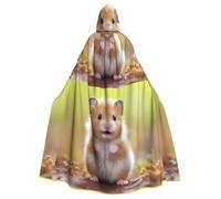 WHJSHOP A furry hamster Pattern Halloween Adult Hooded Cloak No Zipper, Comfortable & Durable for Role-Playing
