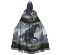 WHJSHOP A giant monster Pattern Halloween Adult Hooded Cloak No Zipper, Comfortable & Durable for Role-Playing