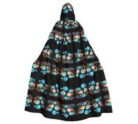 WHJSHOP A group of cute pufferfish Pattern Halloween Adult Hooded Cloak ensuring easy care and long-lasting use