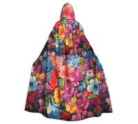 WHJSHOP A hundred flowers bloom together Pattern Halloween Adult Hooded Cloak No Zipper, Comfortable & Durable for Role-Playing