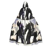 WHJSHOP A monster in armor Pattern Halloween Adult Hooded Cloak No Zipper, Comfortable & Durable for Role-Playing