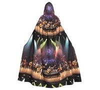 WHJSHOP A musical evening Pattern Halloween Adult Hooded Cloak No Zipper, Comfortable & Durable for Role-Playing
