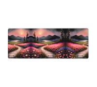 WHJSHOP A Path Full of Flowers Pattern Extra Large Mouse pad Mousepad 12x31.5in for Desktop Computers, laptops, Personal Computers