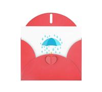WHJSHOP A safe haven from the rain Prints Greeting Card - Premium Pearlescent Paper, Double Sided Pearl Effect, Love Buckle Pearl Paper Envelope