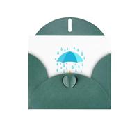 WHJSHOP A safe haven from the rain Prints Greeting Card - Premium Pearlescent Paper, Double Sided Pearl Effect, Love Buckle Pearl Paper Envelope