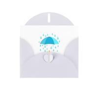 WHJSHOP A safe haven from the rain Prints Greeting Card - Premium Pearlescent Paper, Double Sided Pearl Effect, Love Buckle Pearl Paper Envelope