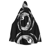 WHJSHOP A yin and yang symbol Picture Adult Hooded Cape Cloak for Halloween, Role-playing Costumes, and Theme Parties