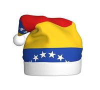 WHJSHOP Adult plush Christmas hat Flag of Venezuela Prints with soft touch for holiday parties and dances suitable for men and women