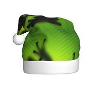 WHJSHOP Adult plush Christmas hat Green Frog Shadow Prints with soft touch for holiday parties and dances suitable for men and women