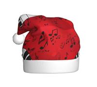 WHJSHOP Adult plush Christmas hat Music Note Piano Prints with soft touch for holiday parties and dances suitable for men and women