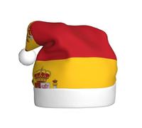 WHJSHOP Adult plush Christmas hat Spanish flag Prints with soft touch for holiday parties and dances suitable for men and women